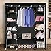 Blissun 59’’ Portable Clothes Closet Non-Woven Fabric Wardrobe Storage Organizer (Black)