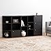 IRIS 3-Tier Wood Storage Shelf with Door, Black