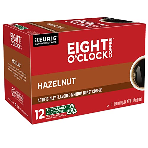Eight O'Clock Coffee Hazelnut, SingleServe Coffee KCup Pods, Medium