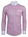 TAM WARE Mens Classic Vertical Striped Fake Pocket Longsleeve Shirt TWCMS01-RED-US S