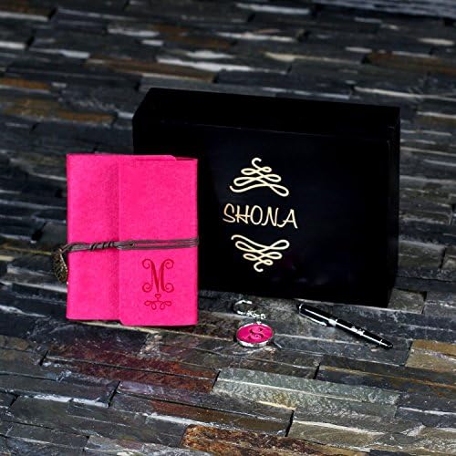 Writers Box Set - Rainbow Notebook and Charm with Matching Key Chain and Personalized Pen