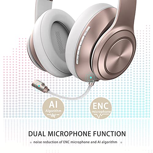 SADES Wireless Gaming Headset for Laptop iPhone PS4, Quick Charge for Work Class Travel (Gold)