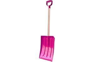 ERA GROUP ERA Kids Snow Shovel with Wood Shaft— Colorful Scoop for Chores and Winter Activites, Pink