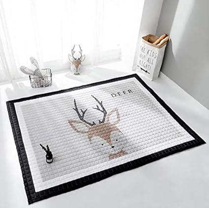Tapis Enfant Epais Tapis De Ramper Jeu Tapis De Jeu Antiderapant Bebe Decoration De Chambre Enfant Cerf 145 195cm Amazon Fr Bebes Puericulture