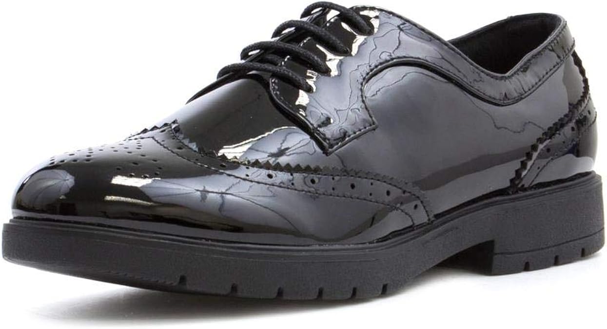 Lilley Womens Black Patent Brogue Shoe Size 5 UK Black Amazon.co