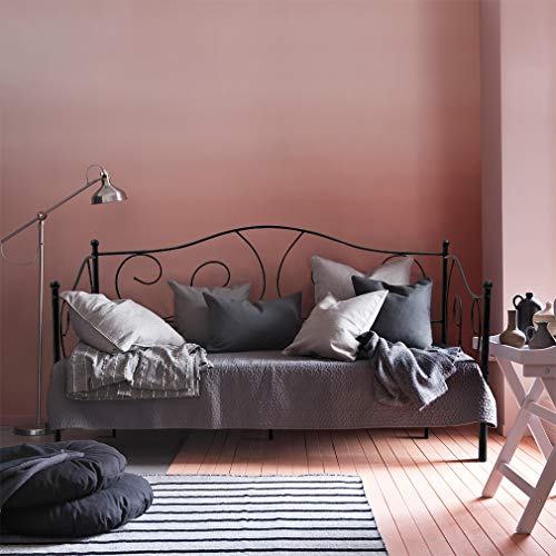 Metal Daybed Twin Bed Frame w/Headboard, Stable Steel Slats Support