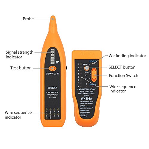 Kamtop Network Tester Anti-interference Wire Tracker with Batteries Earphone And Bag High Sensitive Portable Cable Tracer Tester for LAN Ethernet RJ45 RJ11 - Thumbnail 3
