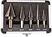 TMS 5PCS HSS Cobalt Multiple Hole 50 Sizes Step Drill Bit Set Tools w/ Aluminum Case