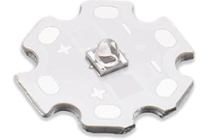 LEDGUHON 5pcs High Power LED Chip 3535 SMD 3W Infrared Emitting IR LED with Aluminum Plate 20mm Star PCB Base Heat Sink for Infrared Transmitter (60deg, IR 760nm-765nm, DC 1.8-2.0V, 700mA, 42mil chip)