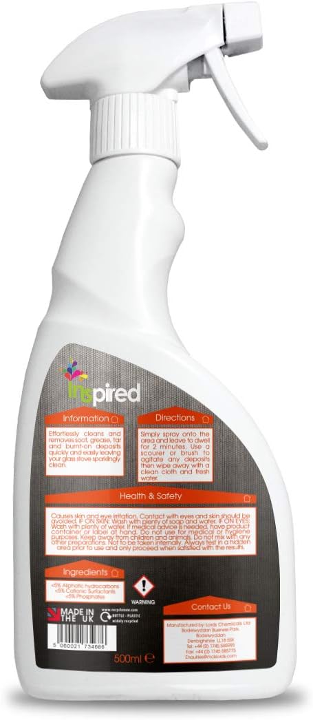 Inspired Stove Glass Cleaner, Dissolves Soot, Grease & Tar, Suitable for Fireplaces & Hearths, Removes Residue Effectively - 500 ml - Image 3