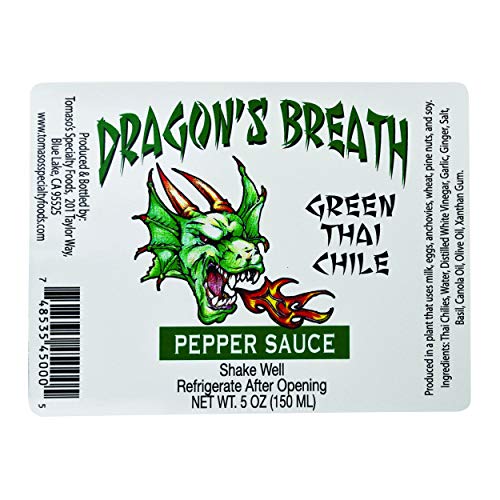 Dragon's Breathe Green Thai Chili Hot Pepper Spicy Sauce with natural Ingredients Bold Flavor