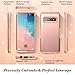 YOUMAKER Case for Galaxy S10, Built-in Screen Protector Work with Fingerprint ID Rose Gold Heavy Duty Protection Full Body Shockproof Cover for Samsung Galaxy S10 6.1 Inch - Rose Gold/Pink
