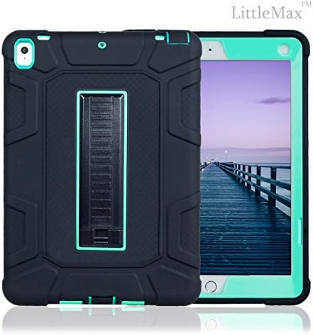 Pro 10.5 Inch Case,LittleMax [Heavy Duty] Kickstand Full Body Protective Case Dual Layer Hybrid Impact iPad Pro 10.5-Inch 2017 Model Cover[Free Cleaning Cloth,Stylus Pen]-02 Black+Green