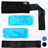 Ultra Brisk Ice Packs (Black) - 2 Reusable Hot/Cold Gel Packs with Adjustable Straps - Gives you the pain relief fast!