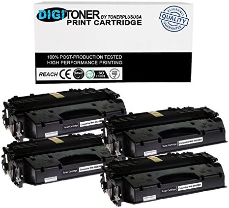 TonerPlusUSA Compatible CE505X CF280X CRG120 Toner Cartridge – CE505X CF280X CRG120 High Yield Toner Cartridge Replacement for HP Laser Printer – Black [4 Pack]