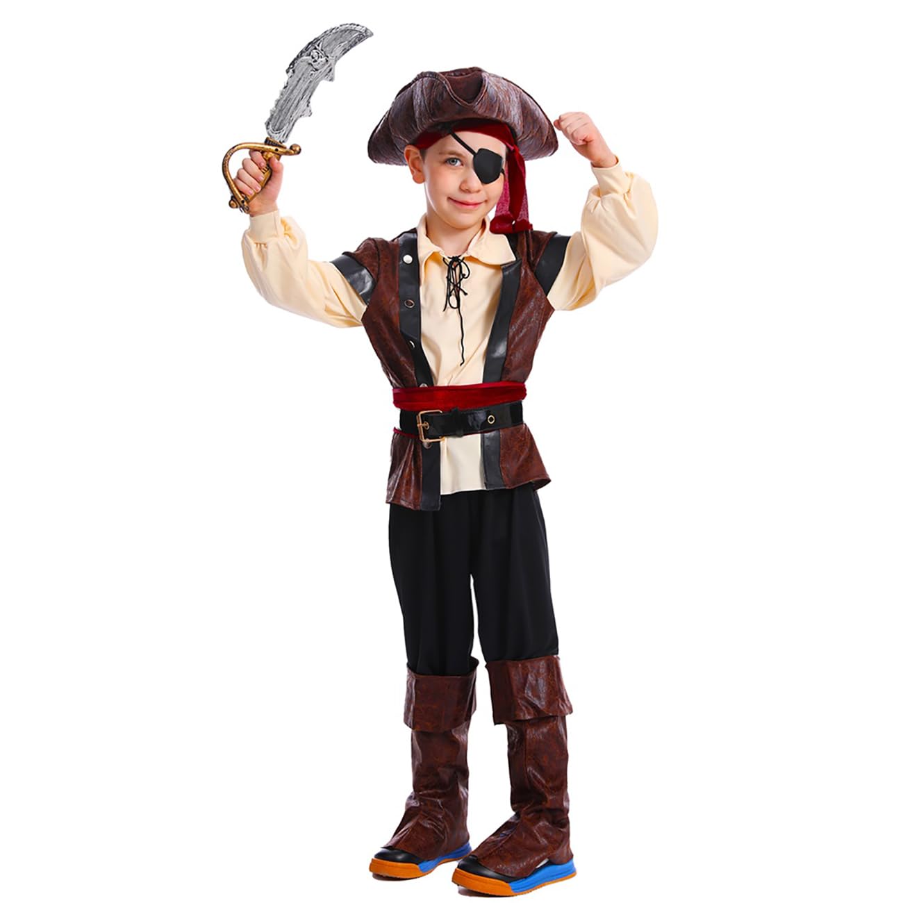 SEA HARE Kids Boy's Luxury Pirate Fancy Costume Outfits (13-14years)