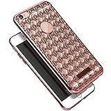GBSELL Crystal Diamond Plating Clear Rubber Soft TPU Cover Case For iphone 6 /6s (Rose Gold )
