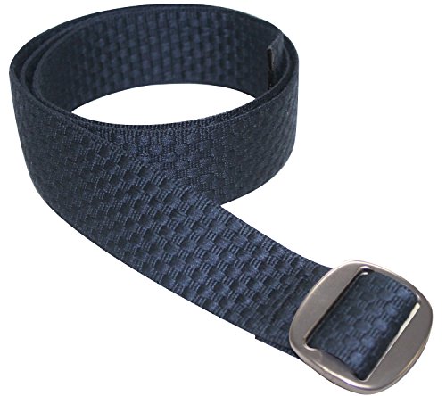 Bison Designs Women's Reversible to Solid Color Subtle Clinch Belt, Lattice Navy, Medium/38