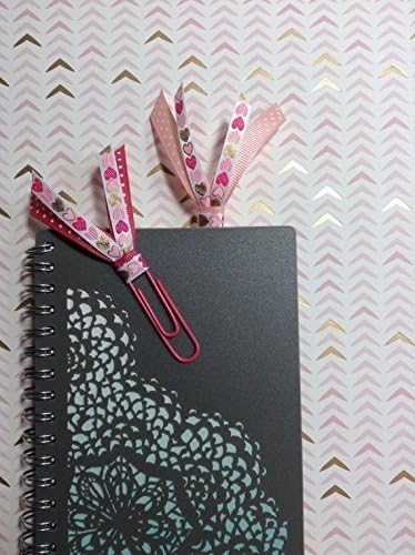 Heart Ribbon Jumbo Paper Clip Bookmark Planner Accessory (for planners, bibles, journals and scrapbooks), set of 2