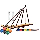 Franklin Sports Outdoor Croquet Set - 6 Player Croquet Set with Stakes, Mallets, Wickets, and Balls - Backyard/Lawn Croquet Set - Expert