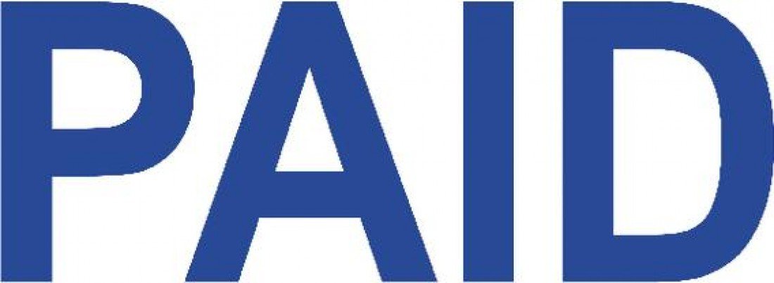 Colop "Paid" Green Line Word Stamp - Blue