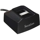 SecuGen HU20-A Hamster Pro 20 USB Fingerprint Reader, Black, 500 DPI Resolution, Automatic Finger Detection, Compatible with Third-party Algorithms