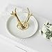 PuTwo Jewelry Tray Antlers Shaped Ring Holder Ceramic Jewelry Dish for Ring Earring Necklace Bracelet Jewelry Stand Gift for Birthday Christmas Wedding for Women Girl Friends - Gold