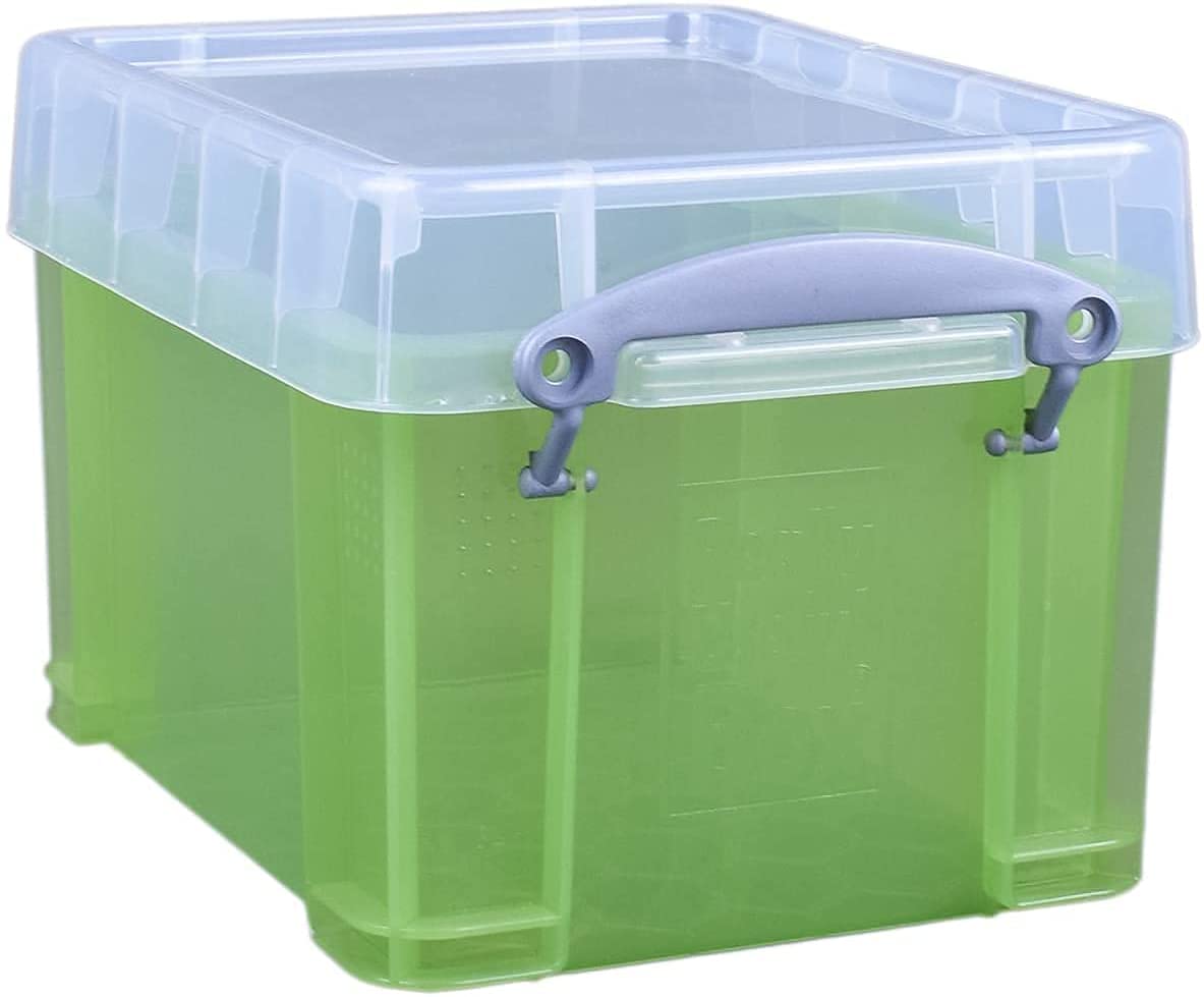 Really Useful Plastic Storage Box 3 Litre Transparent Green