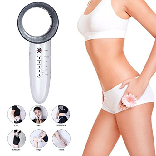 Afco 6in1 Facial Massagers Device Ultrasonic Infrared Light EMS LED Face Care Body Slimming Tool Beauty Accessory size 20cm x 8cm x 8cm (White)