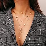 Asooll Multilayer Star Necklace Gold Layer Pendant Necklaces Chain Fashion Jewelry for Women and Girls