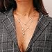 Evazen Multilayer Star Necklace Gold Layer Pendant Necklaces Chain Fashion Jewelry for Women and Girls
