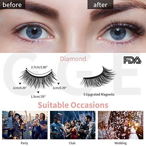 Botabay Magnetic Eyeliner Kit, Cotains 2Pairs 3D Magnetic False Eyelashes - Natural & Thick Reusable Lashes/Waterproof/Anti-Smudge/No Glue Needed,Comes with Applicator Eyelash Storage Case, 4ml - Thumbnail 4