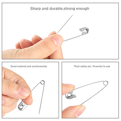 image for Pllieay 700 Pieces 7 Sizes Safety Pins Assorted Durable, Large Safety 