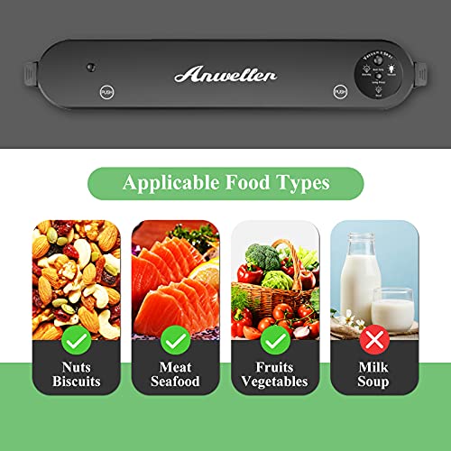 Anweller Vakuumiergerät, leichtes Folienschweißgerät für Sous Vide Kochen, für Folien bis 28 cm Breite, trockene feuchte… – Bild 4