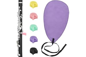 6 pcs Clarinet Accessories, lyfLux 5 pcs Silicone Clarinet Thumb Rest Cushion, 1 Flute Cleaning Cloth, Suitable for Finger Pr