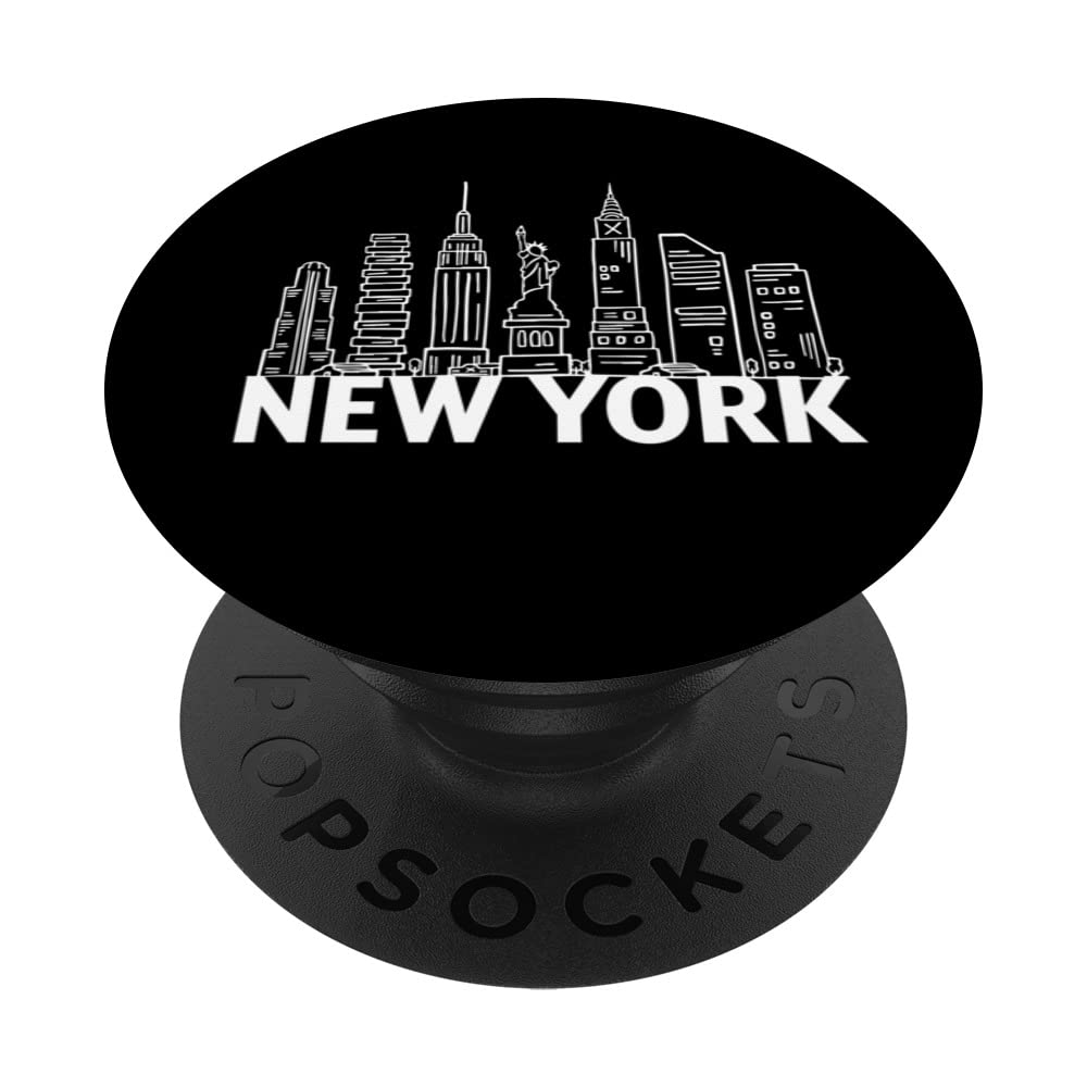New York City New York USA Skyline Silhouette Outline Sketch PopSockets Swappable PopGrip