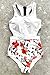CUPSHE Women's Lilies Print Tank Top One-Piece Swimsuit,Lilies Print,Medium