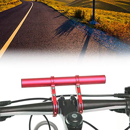 Together-life Bike Handlebar Extender, Bicycle Extension Bar Aluminum Alloy Double Clamp Mount Holder Bracket Space Saver for Holding Flashlight Speedometer GPS Phone Mount Holder(Red)