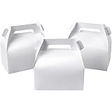25-Pack Gable White Candy Treat Boxes,Small Goodie Gift Boxes for Wedding and Birthday Party Favors Box 6.2 x 3.5 x 3.5 inch