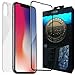 iPhone X Screen Protector, REMAX Full Coverage Tempered Glass Front and Back Case Friendly 3D Touch HD Clear Anti-Scratch 9H Hardness Screen Protector GlassGuard for Apple iPhone X 2017 Black