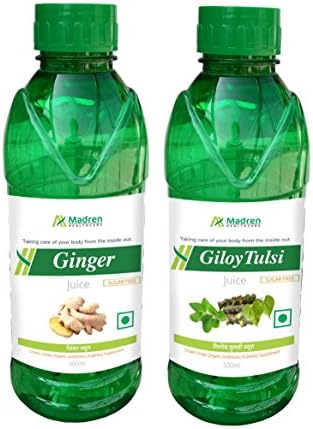 Madren Healthcare Ginger & Giloy Tulsi Juice 500ml. (Combo Pack)