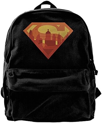 Ayafeng Super City Logo Canvas Backpack School Travel Bag