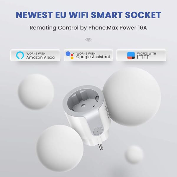 Enchufe Inteligente Temporizador Enchufe Compatible con Alexa Android iOS Google Home Enchufe WIFI Smart Plug 16A Domotica para el Hogar 4 Packs
