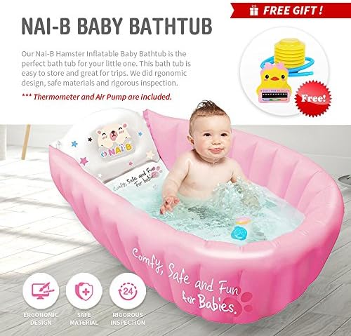 Nai B Inflatable Baby Bath Tub Portable And Foldable Bathtub For Infants And Toddlers Safety Seat Mat Prevents Slipping Pink Bathtub Pink Buy Online At Best Price In Uae Amazon Ae