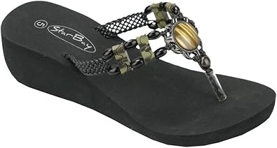 black wedge sandals size 3