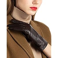 Super-soft Leather Winter Gloves for Women Full-Hand Touchscreen Warm Cashmere Lined Perfect Appearance