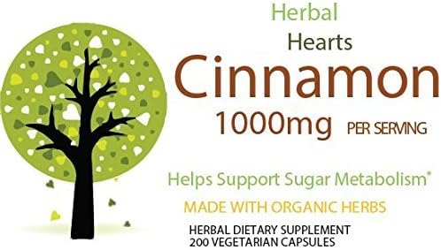 Cinnamon Ceylon Capsules Fresh & Organic from Sri Lanka (200) by Cinnamon