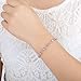 WOSTU 14K White Gold Plated 3mm Cubic Zirconia Classic Tennis Bracelet | Gold Bracelets for Women | Size 6.5-7.5 Inch