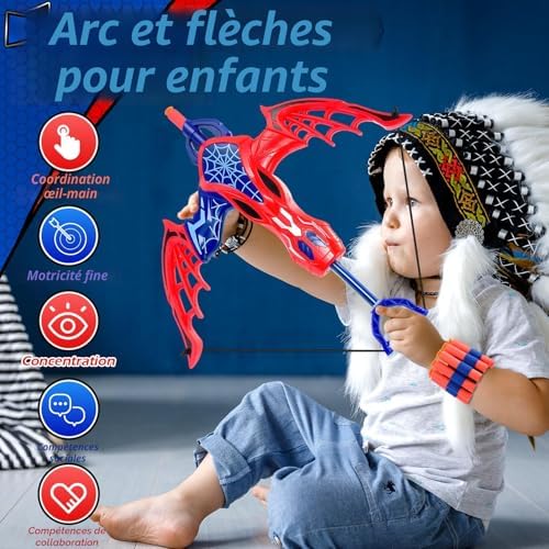 Spider Jouets 3 4 5 6 7 8 Ans Garçon, Flèches et Arc Jouets pour Enfants 3-8 Ans Jouet Araignée de 3-6 Ans Spider Cadeau Garçon 3-8 Ans Jeux de Plein air pour Enfants 4-8 Ans Cadeaux Pâques — photo 2 sur 7