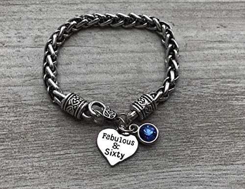 60th Birthday Charm Bracelet with Birthstone